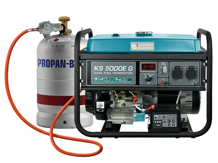 Konner & Sohnen KS 5000E G Generator de curent 4.5 kW, 230V, AVR, GPL/benzina, pornire electrica [1]