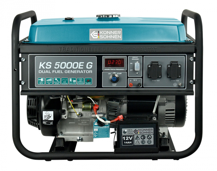 Konner & Sohnen KS 5000E G Generator de curent 4.5 kW, 230V, AVR, GPL/benzina, pornire electrica [2]