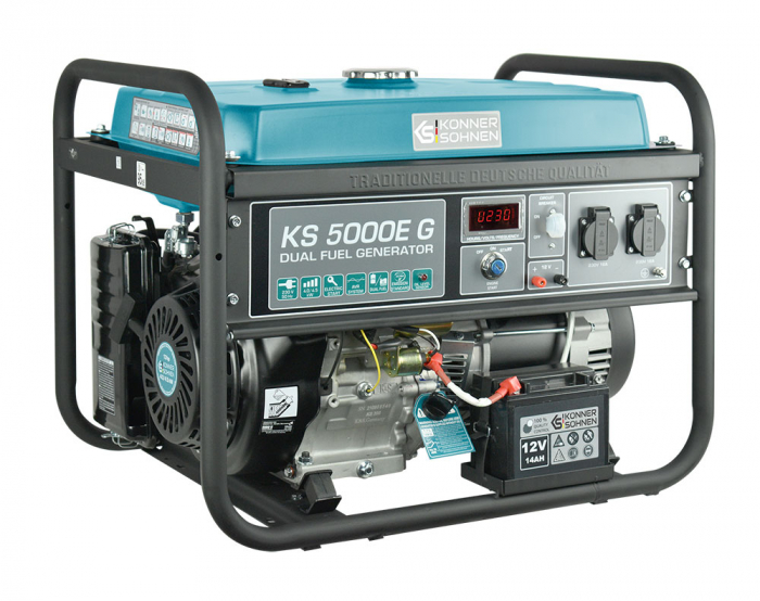 Konner & Sohnen KS 5000E G Generator de curent 4.5 kW, 230V, AVR, GPL/benzina, pornire electrica [4]