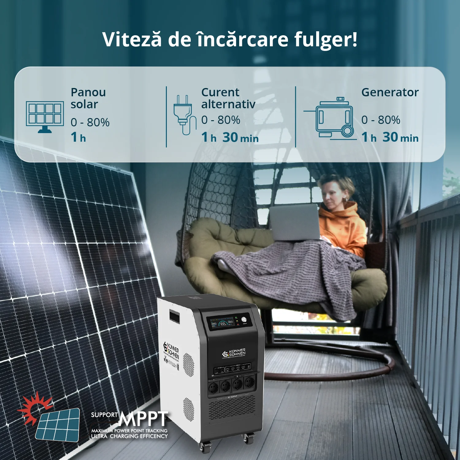 Konner & Sohnen KS 5200PS Stație de încărcare portabilă 3-în-1 [7]