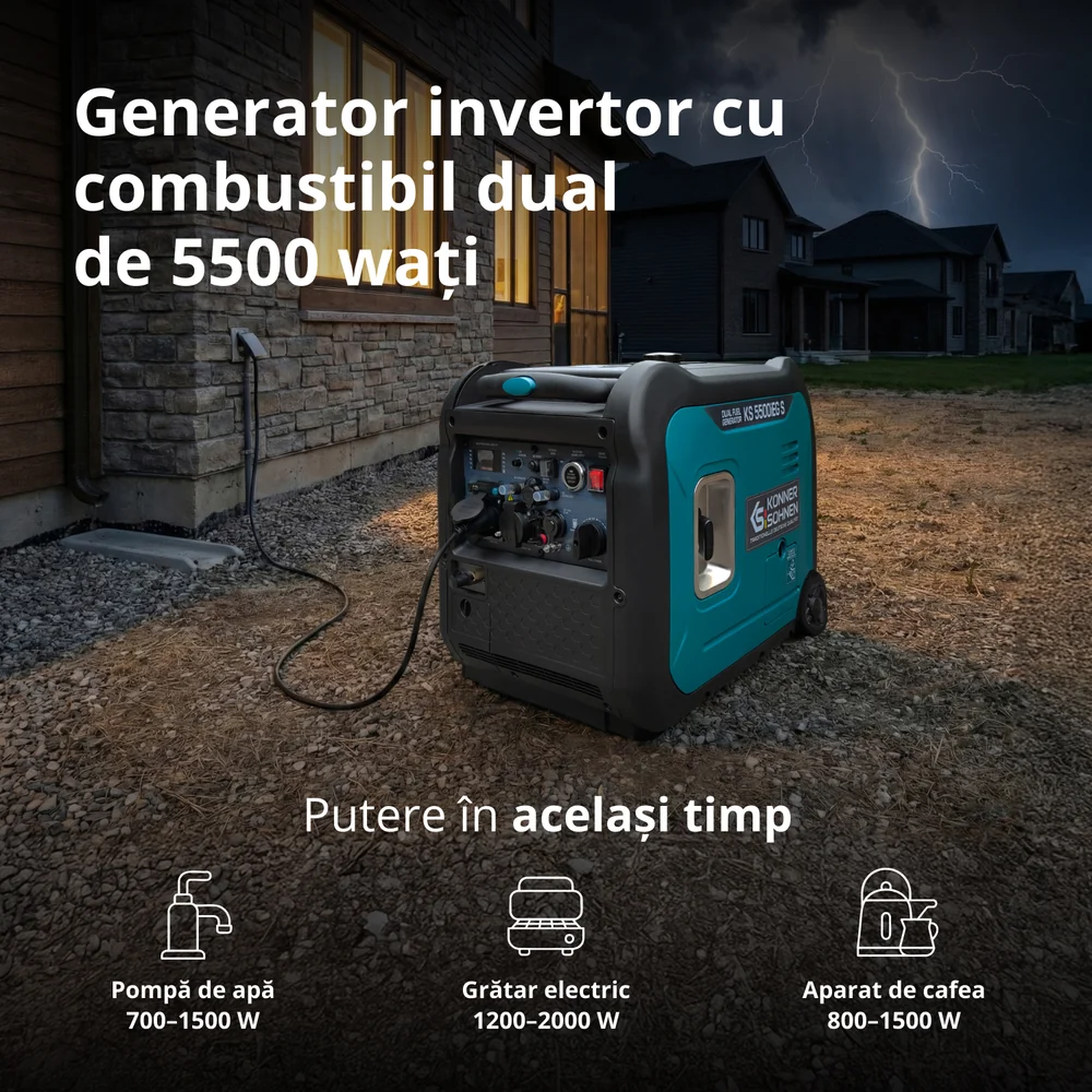 Konner & Sohnen KS 5500iEG S Generator digital invertor 5.5kW, monofazat, GPL/benzina [2]