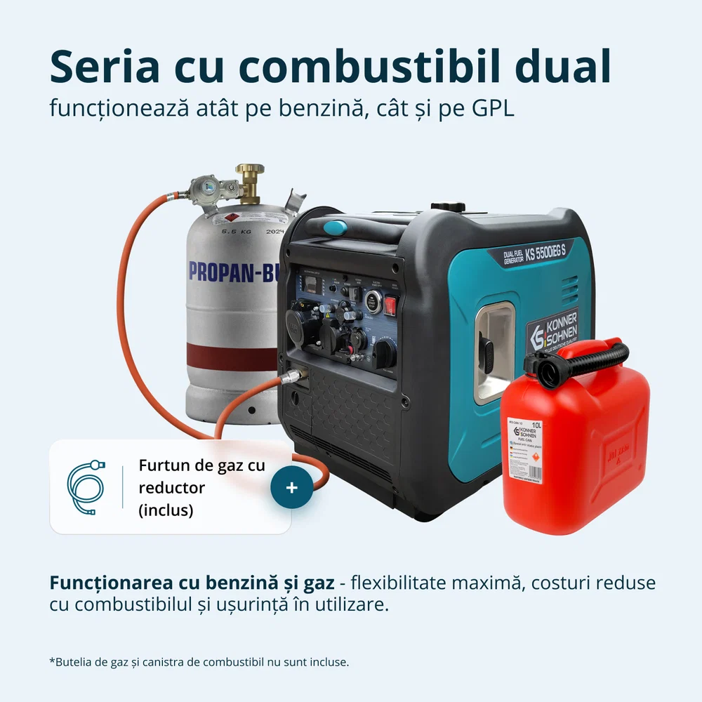 Konner & Sohnen KS 5500iEG S Generator digital invertor 5.5kW, monofazat, GPL/benzina [3]