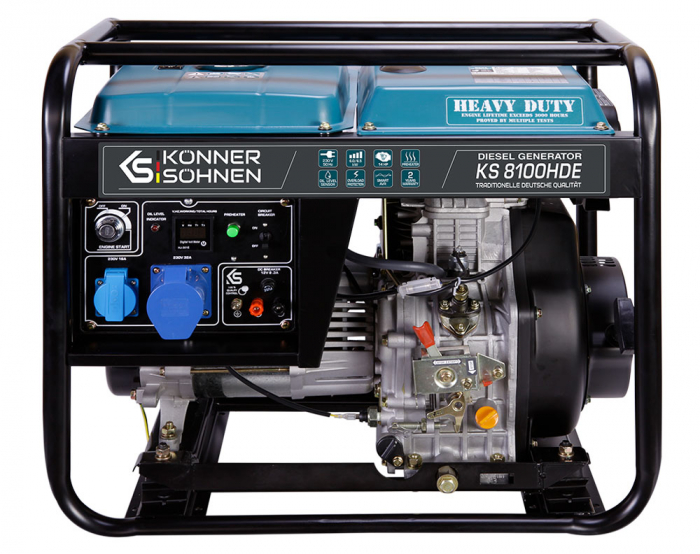 Konner & Sohnen KS 8100HDE Generator de curent, 6.5 kW, 230, Diesel, pornire electrica [1]