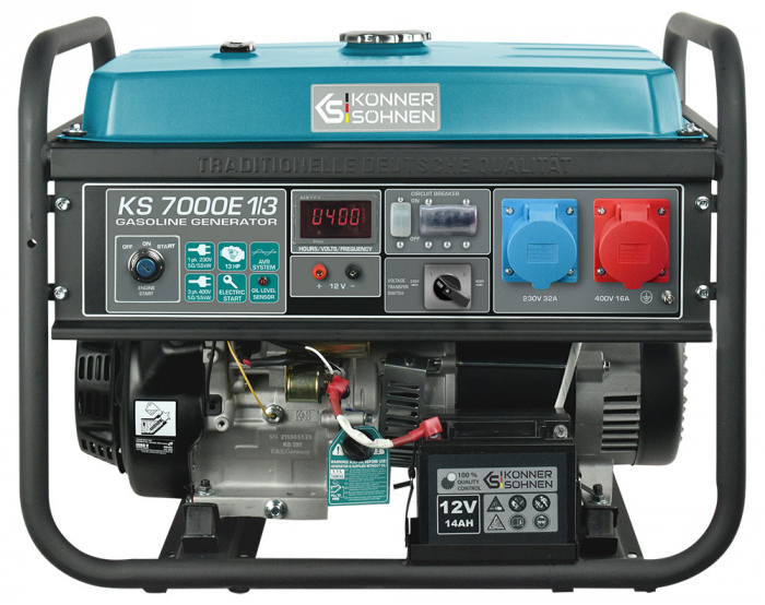 Konner & Sohnen KS 7000E 1/3 Generator de curent, 5.5 kW, 230/400V, benzina, pornire electrica [1]