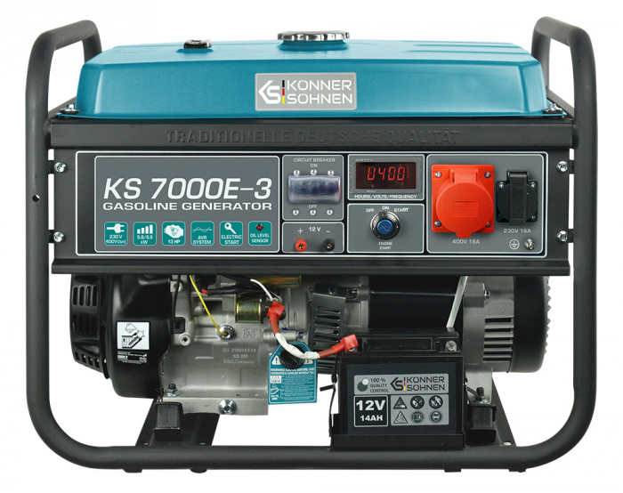 Konner & Sohnen KS 7000E-3 Generator de curent 5.5 kW, 400V, AVR, benzina, pornire electrica [1]