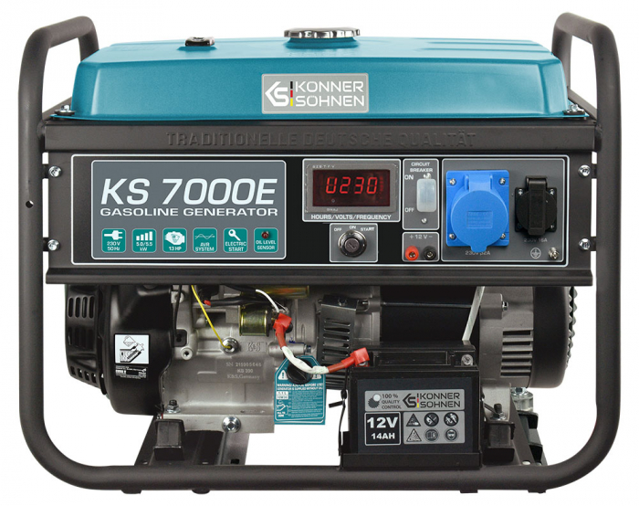 Konner & Sohnen KS 7000E Generator de curent 5.5 kW, 230V, AVR, benzina, pornire electrica [1]
