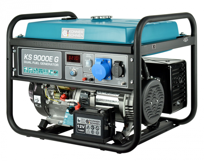 Konner & Sohnen KS 9000E G Generator de curent 6.5 kW, 230V, AVR, GPL/benzina, pornire electrica [4]