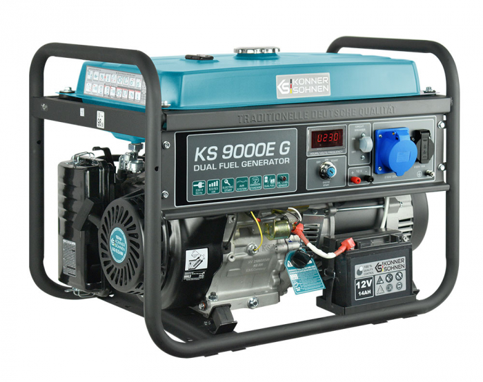 Konner & Sohnen KS 9000E G Generator de curent 6.5 kW, 230V, AVR, GPL/benzina, pornire electrica [3]