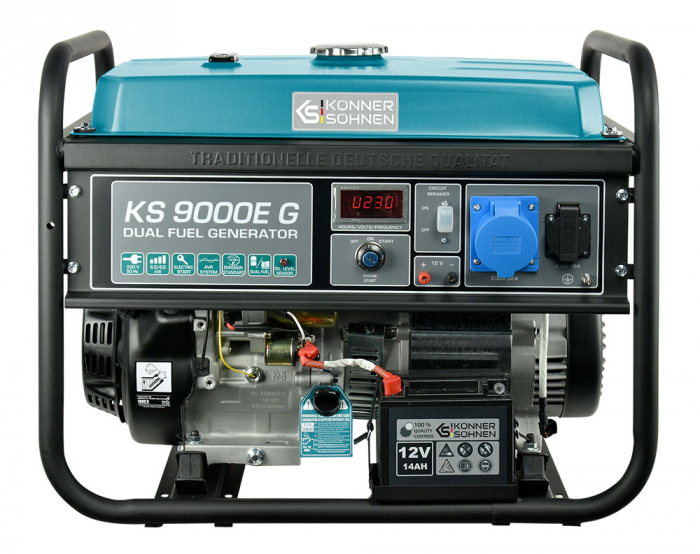 Konner & Sohnen KS 9000E G Generator de curent 6.5 kW, 230V, AVR, GPL/benzina, pornire electrica [2]