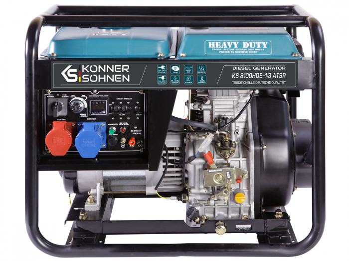 Konner & Sohnen KS 8100HDE-1/3 ATSR Generator de curent, 6.5 kW, 230/400V, Diesel, pornire electrica [1]