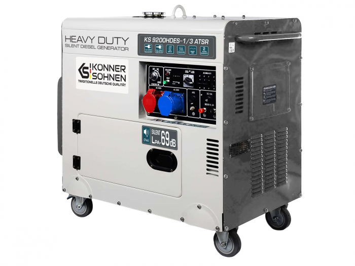 Konner & Sohnen KS 9200HDES-1/3 ATSR Generator insonorizat, 7.5 kW, 230/400V, Diesel, pornire electrica [3]