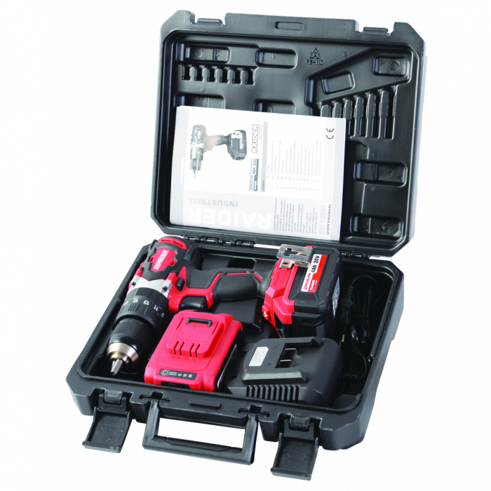 RAIDER RDI-CDB01 Masina de gaurit si insurubat cu acumulator 20V 2x4Ah 62Nm [3]