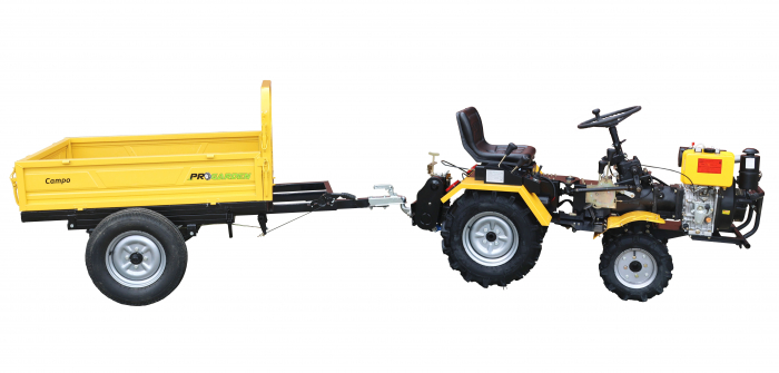 ProGARDEN Campo RM500CT remorca 500kg minitractor, 1 osie, prindere cupla, roti profil rutier 5.00-12, RIM 3.00B [3]
