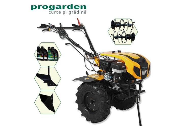 ProGARDEN Pachet Campo 1844 Motocultor 18CP + Plug simplu + Plug bilonat/rarita + 4L Ulei [1]