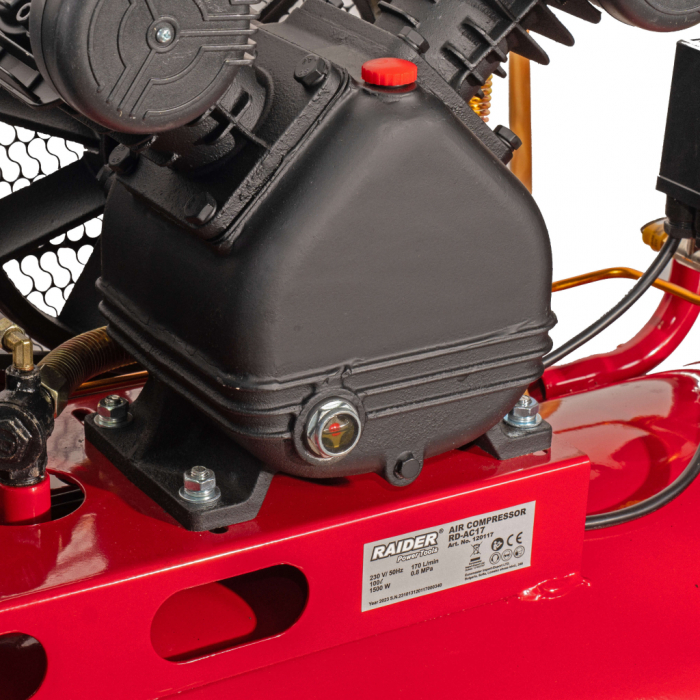 RAIDER RD-AC17 Compresor aer 100l, 1.5kW, 170l/min, 2pistoane [3]