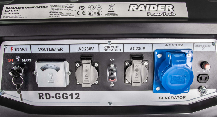 RAIDER RD-GG12 Generator curent 7.5 kW, 230V, pornire electrica, benzina [4]