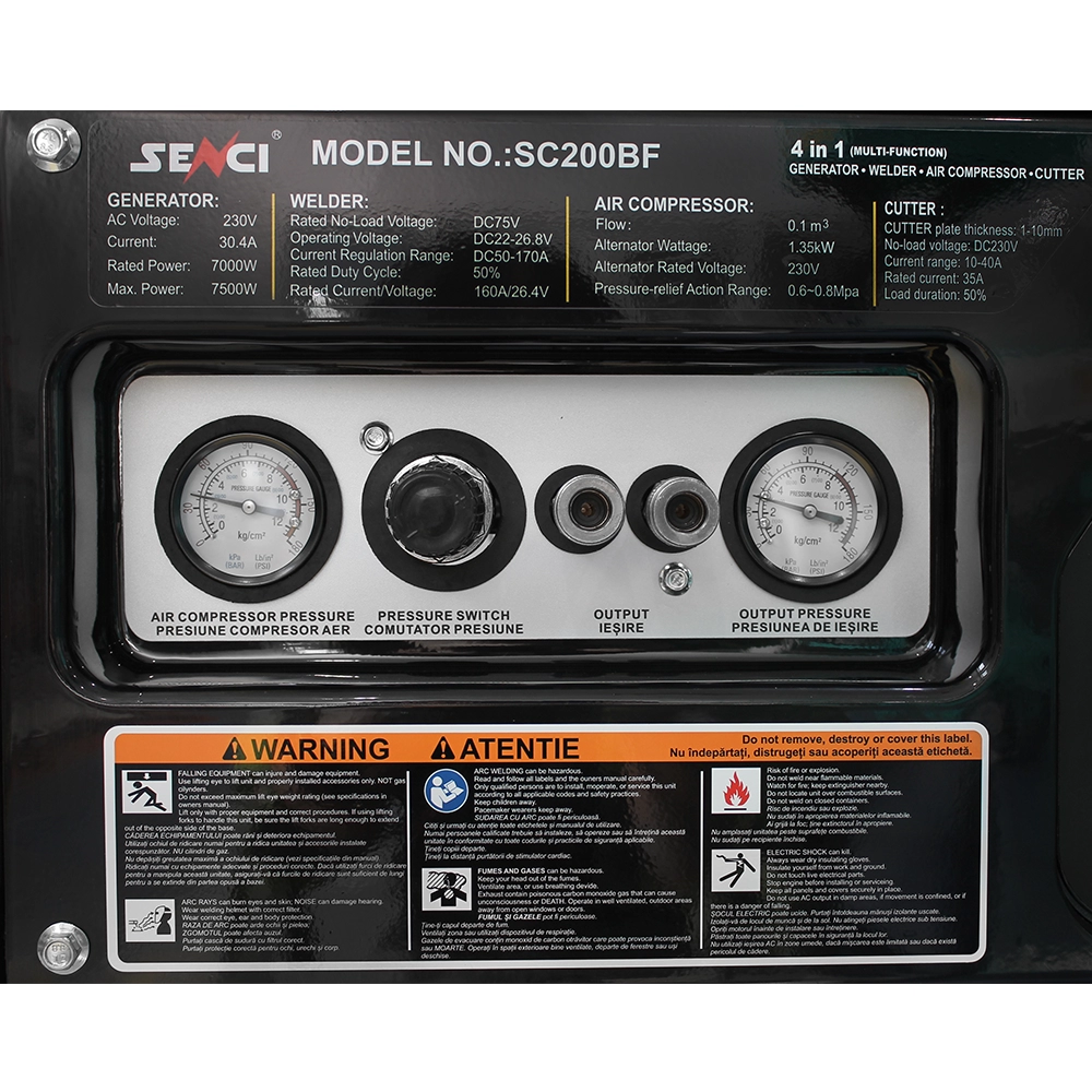 SENCI SC200BF Generator curent, Multifunctional 4 în 1 putere maxima 7,5 kW / 230V [6]