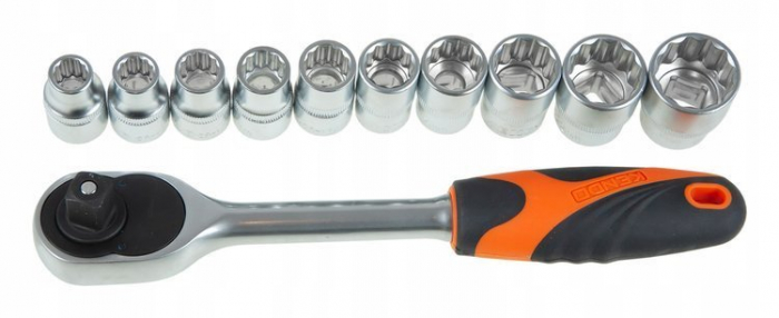 Set de capete 1/2" cu clichet, 11 bucati [8]