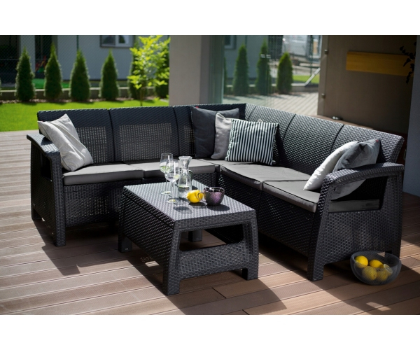 Set de gradina cu coltar - Corfu II Relax Grafit [4]