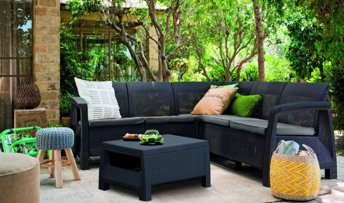 Set de gradina cu coltar - Corfu II Relax Grafit [3]