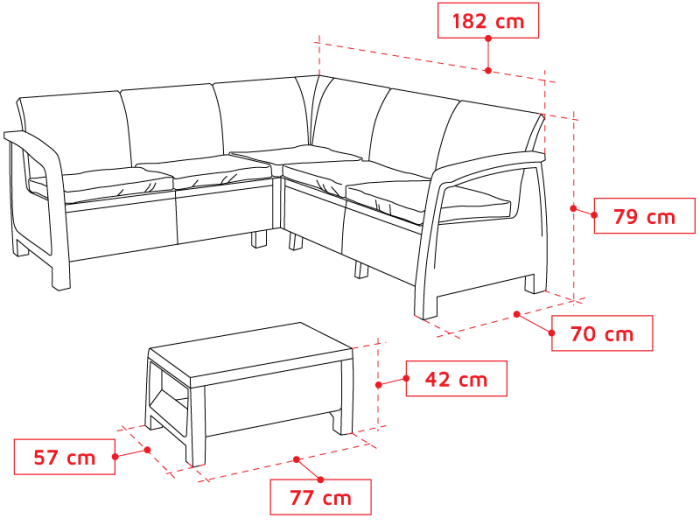 Set de gradina cu coltar - Corfu II Relax Grafit [9]