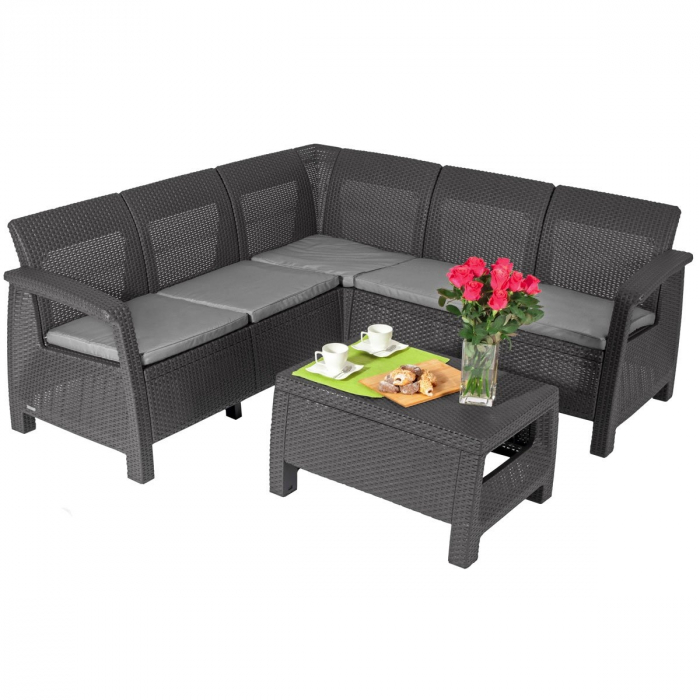 Set de gradina cu coltar - Corfu II Relax Grafit [2]