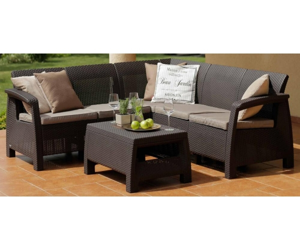 Set de gradina cu coltar - Corfu II Relax Maro [3]