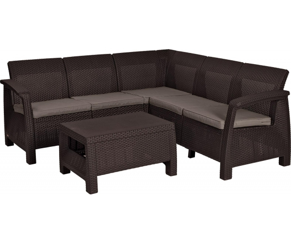 Set de gradina cu coltar - Corfu II Relax Maro [1]