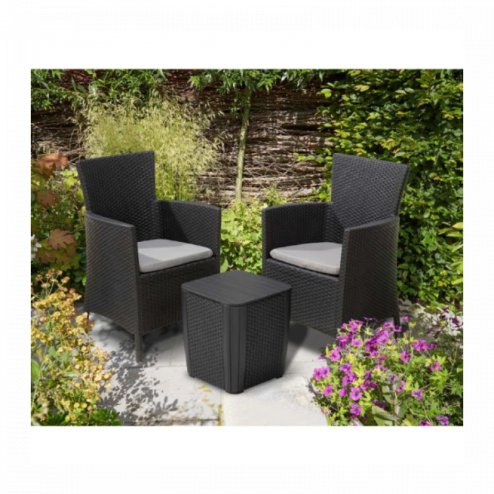 Set mobilier balcon, Keter Iowa cu masa Luzon gri [2]