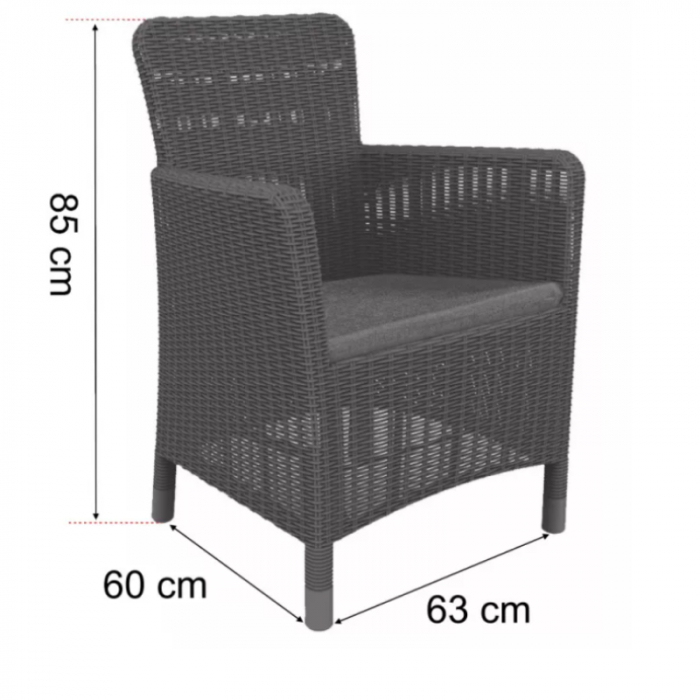Set  Mobilier Cu Masa KETER TRENTON 2 Locuri Gri [5]