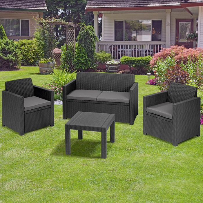 Set Mobilier de gradina Alabama Grafit/ Gri- rece [2]