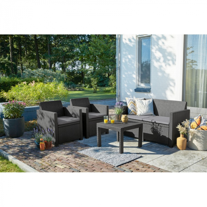 Set Mobilier de gradina Alabama Grafit/ Gri- rece [4]