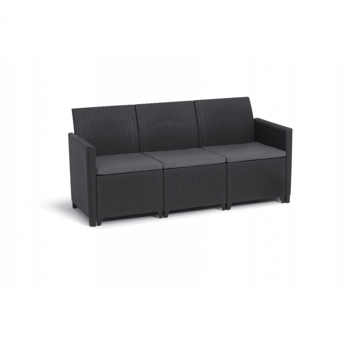 Set mobilier de gradina, Claire, ratan sintetic, grafit [2]