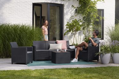 Set mobilier de gradina, Claire, ratan sintetic, grafit [3]