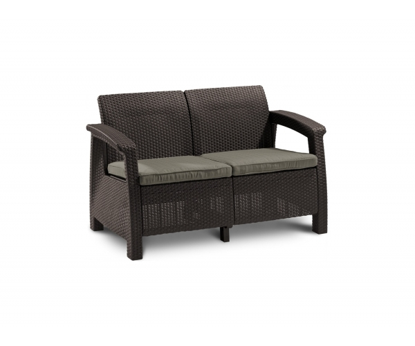 Set mobilier de gradina Corfu - Canapea+doua fotolii+masuta cafea Maro [5]