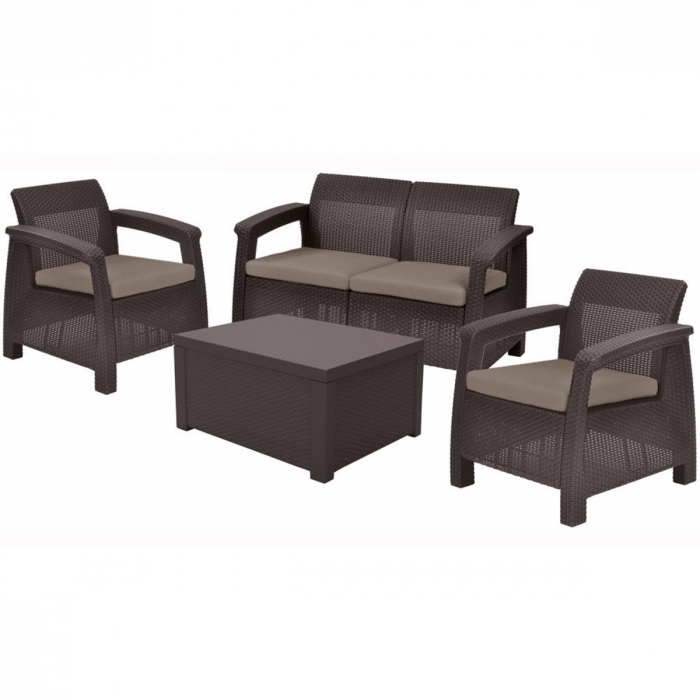 Set mobilier de gradina Corfu II BOX Maro/Gri-Taupe [1]