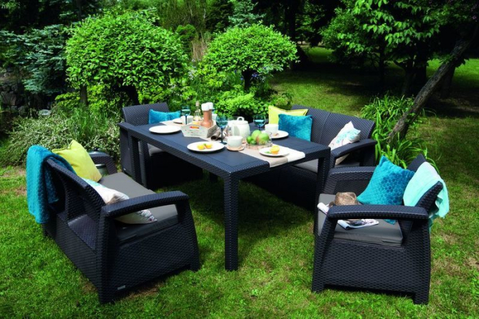 Set mobilier de gradina Corfu II Fiesta, Grafit/ Gri-rece [3]