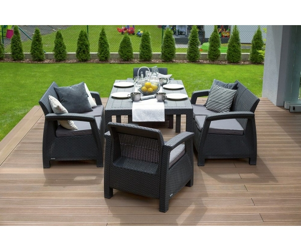 Set mobilier de gradina Corfu II Fiesta, Grafit/ Gri-rece [6]