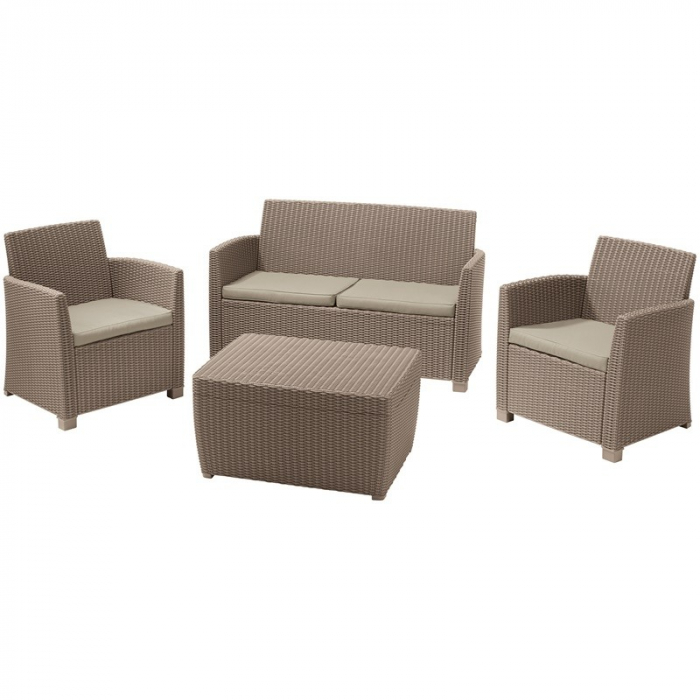 Set mobilier de gradina Corona Cusbox Capuccino/ Gri-nisipiu [1]