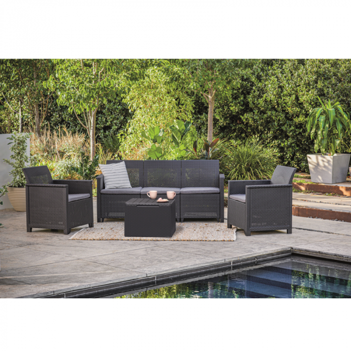 Set Mobilier De Gradina Cu Masa KETER ELODIE 5 Locuri Gri [4]