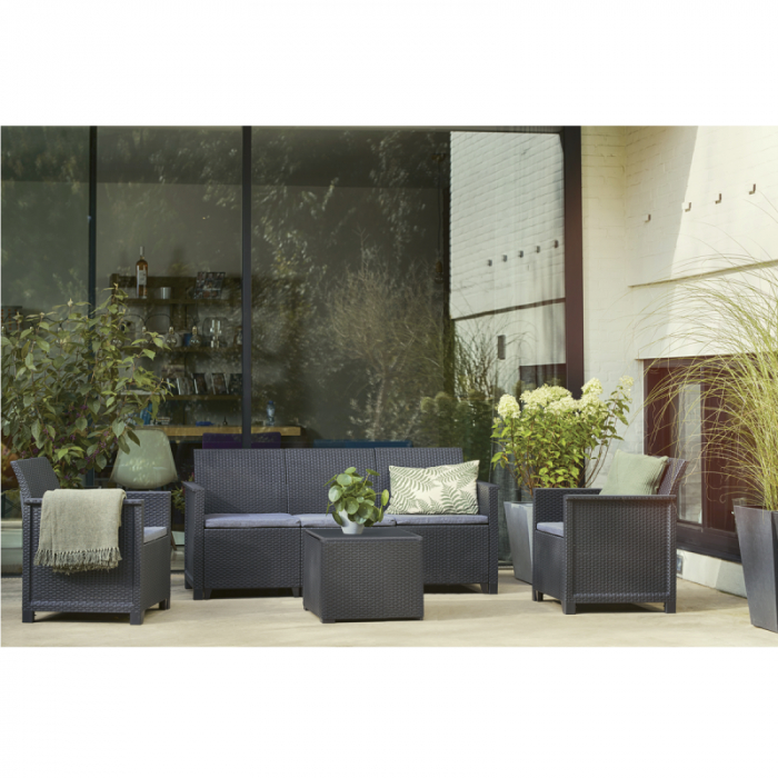 Set Mobilier De Gradina Cu Masa KETER ELODIE 5 Locuri Gri [3]