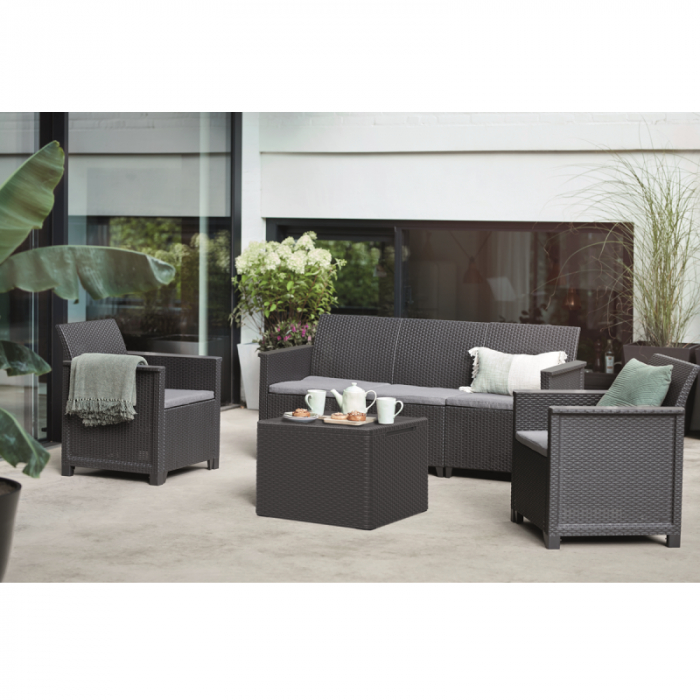 Set Mobilier De Gradina Cu Masa KETER ELODIE 5 Locuri Gri [9]