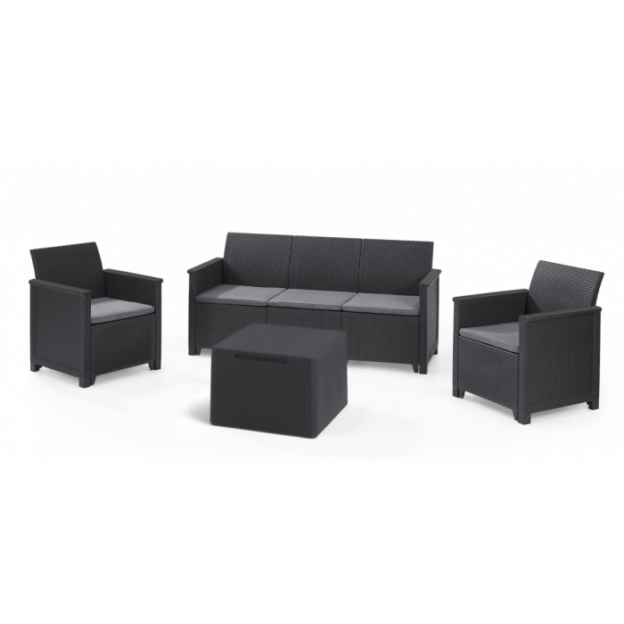 Set Mobilier De Gradina Cu Masa KETER ELODIE 5 Locuri Gri [1]