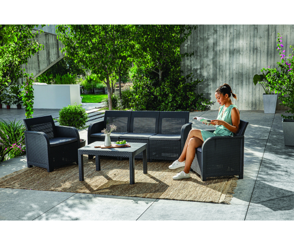 Set mobilier de gradina cu masa KETER ROSALIE 5 locuri gri [5]