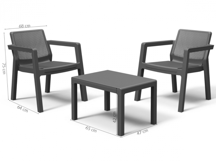 Set mobilier de gradina, Emily Patio, Keter, perne incluse, gri [6]