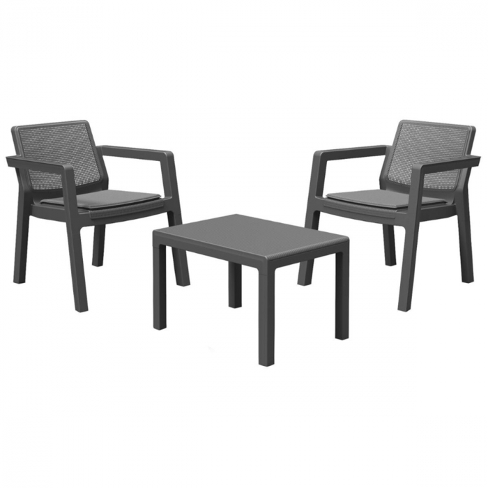 Set mobilier de gradina, Emily Patio, Keter, perne incluse, gri [1]