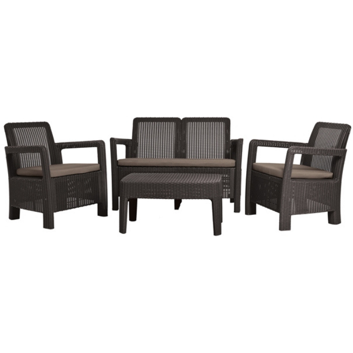 Set mobilier de gradina tarifa lounge, 4 piese, maro/ gri- taupe [1]