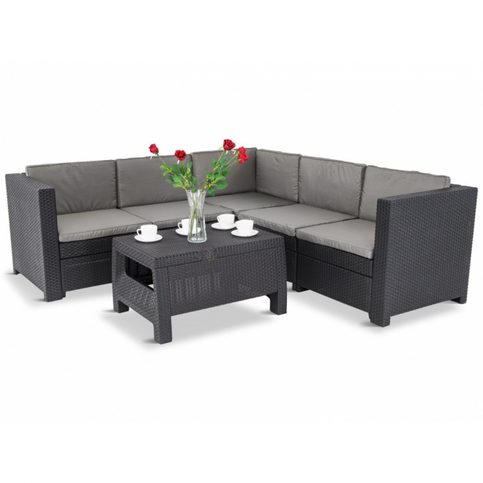 Set mobilier de terasa cu masuta de cafea - Provence Grafit/Gri- rece [2]