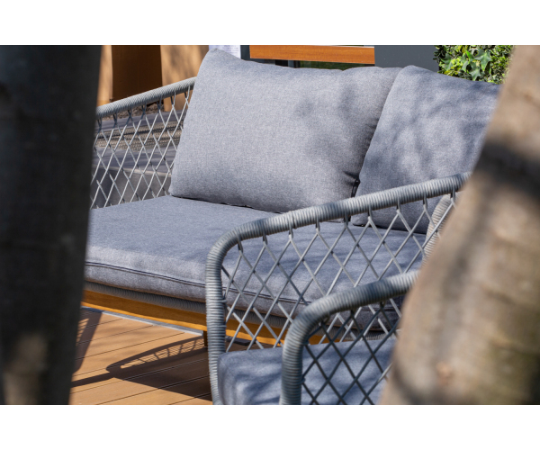 Set mobilier premium de terasa/gradina, Dubai Rope, lemn, gri [4]