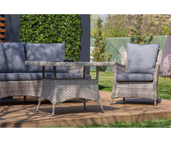 Set mobilier premium de terasa/gradina, Holan, ratan sintetic [5]